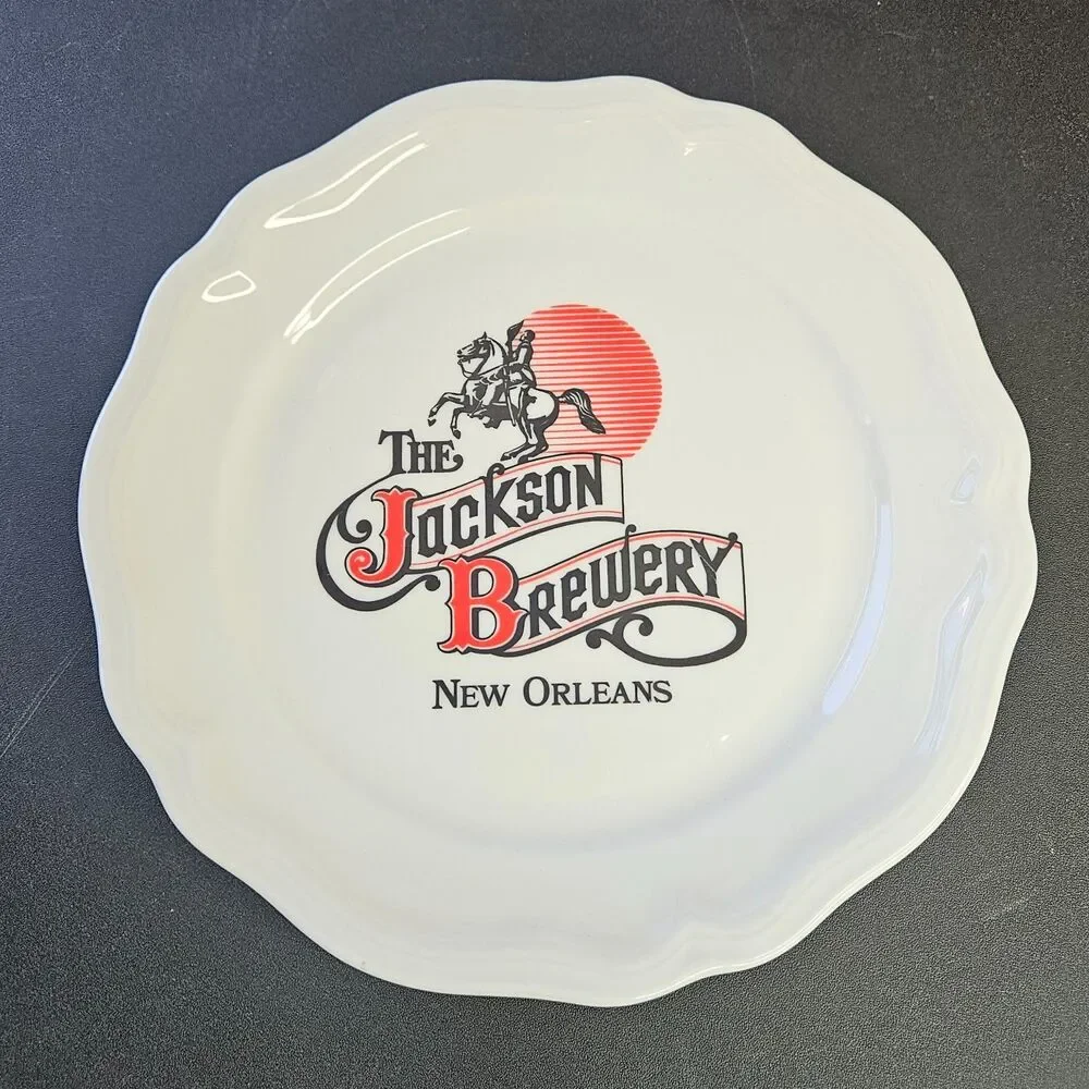Jackson Brewery New Orleans Collectible Porcelain Plate Souvenir with Holder